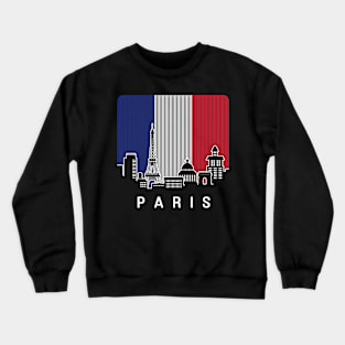 Paris France Skyline Flag Crewneck Sweatshirt
